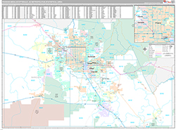 Phoenix-Mesa-Scottsdale Metro Area Wall Map Premium Style 2026